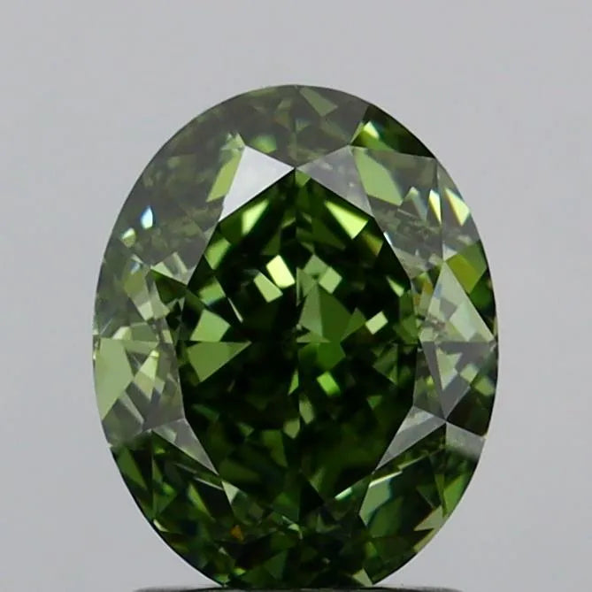 2.02ct Oval Lab Grown Diamond (Colour Fancy Vivid Green, Clarity VVS1, IGI Certified)