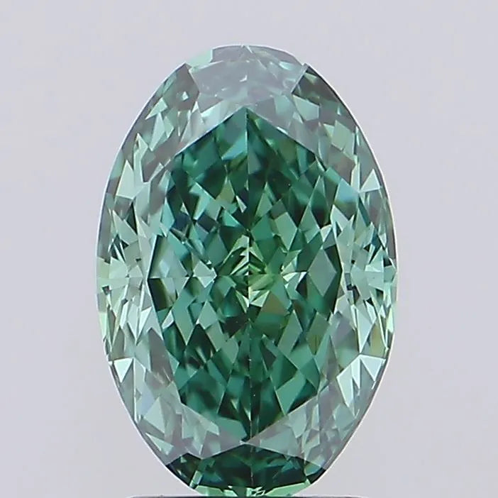 2.02ct Oval Lab Grown Diamond (Colour Fancy Vivid Green, Clarity VVS2, IGI Certified)