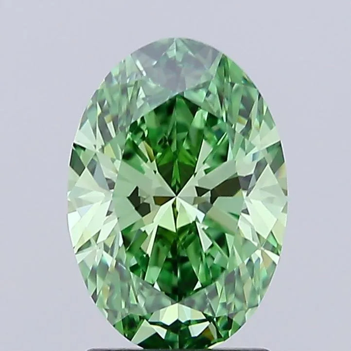 2.02ct Oval Lab Grown Diamond (Colour Fancy Vivid Green, Clarity VVS2, IGI Certified)