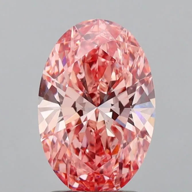2.02ct Oval Lab Grown Diamond (Colour Fancy Vivid Pink, Clarity VS1, IGI Certified)