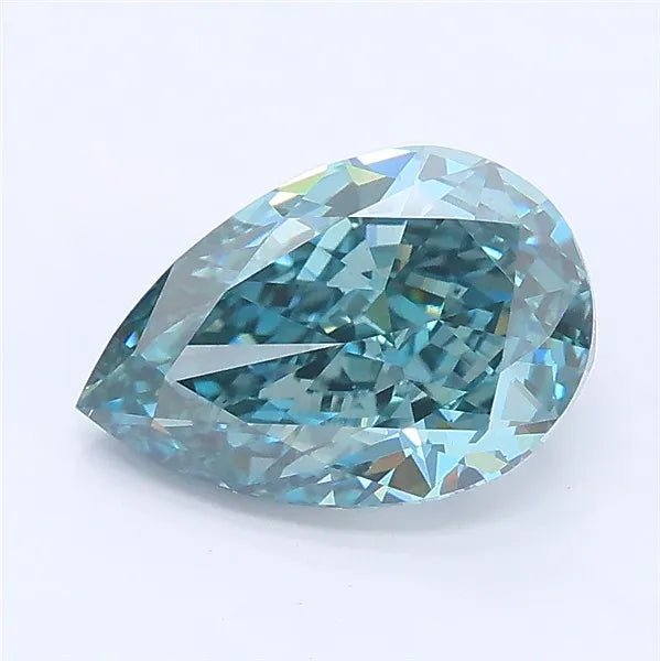 2.02ct Pear Lab Grown Diamond (Colour Fancy Deep Greenish Blue, Clarity VS1, IGI Certified)