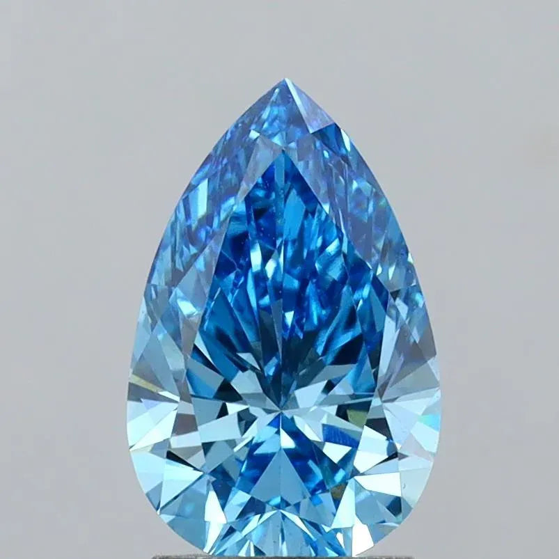 2.02ct Pear Lab Grown Diamond (Colour Fancy Vivid Blue, Clarity VS1, IGI Certified)