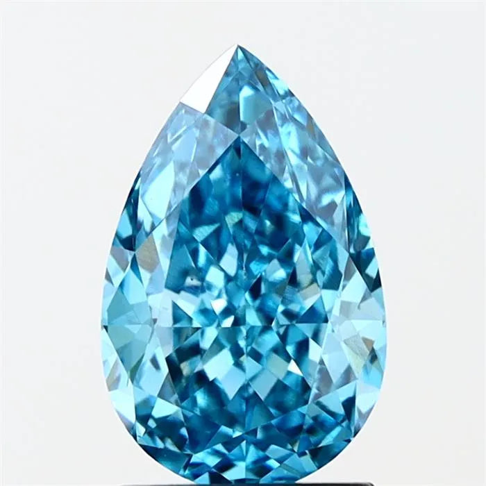 2.02ct Pear Lab Grown Diamond (Colour Fancy Vivid Blue, Clarity VS1, IGI Certified)