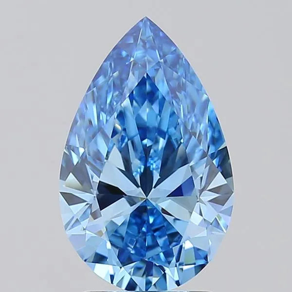 2.02ct Pear Lab Grown Diamond (Colour Fancy Vivid Blue, Clarity VVS1, IGI Certified)