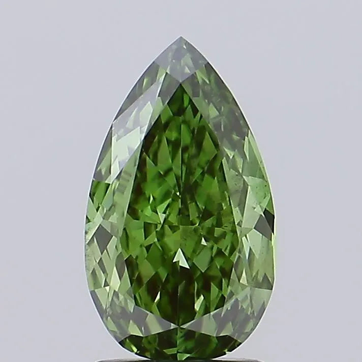 2.02ct Pear Lab Grown Diamond (Colour Fancy Vivid Green, Clarity VS2, IGI Certified)