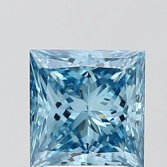 2.02ct Princess Lab Grown Diamond (Colour Fancy Vivid Blue, Clarity VS1, IGI Certified)