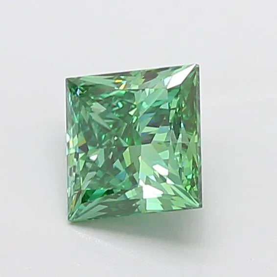 2.02ct Princess Lab Grown Diamond (Colour Fancy Vivid Green, Clarity VS1, IGI Certified)