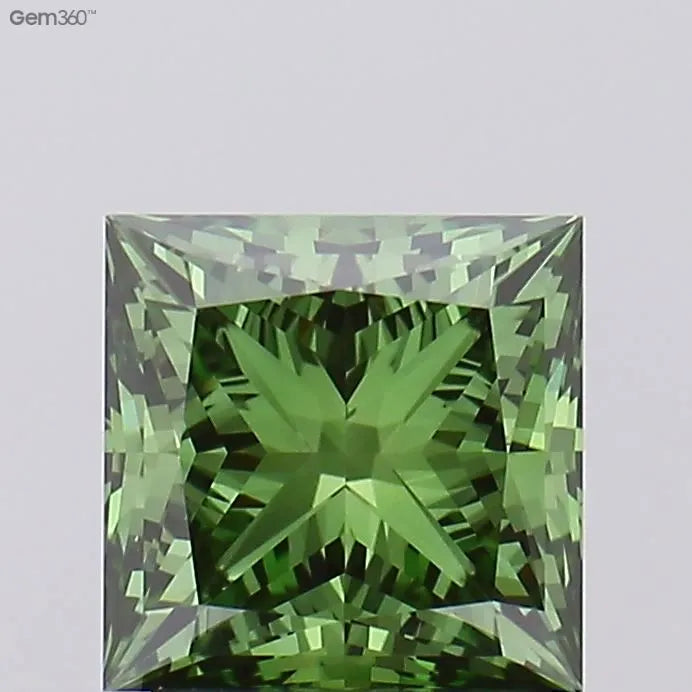 2.02ct Princess Lab Grown Diamond (Colour Fancy Vivid Green, Clarity VS1, IGI Certified)