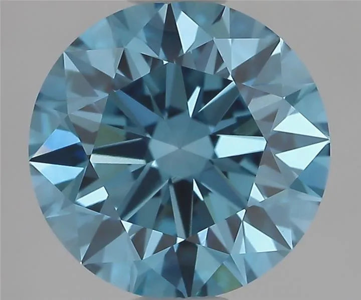 2.02ct Round Lab Grown Diamond (Colour Fancy Vivid Blue, Clarity VVS2, Cut ID, IGI Certified)