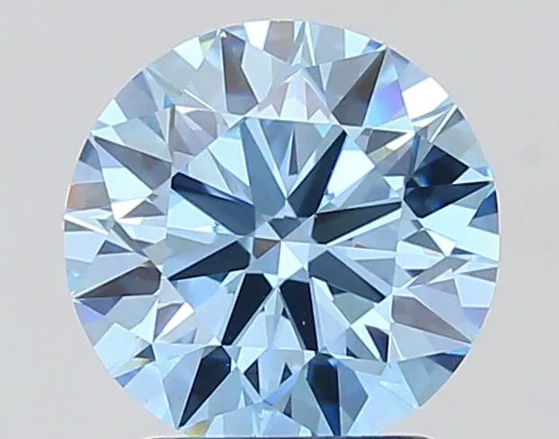 2.02ct Round Lab Grown Diamond (Colour Fancy Vivid Blue, Clarity VVS2, Cut ID, IGI Certified)