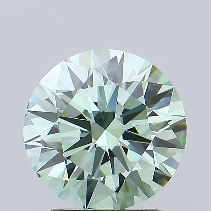 2.02ct Round Lab Grown Diamond (Colour Fancy Vivid Green, Clarity VVS1, Cut ID, IGI Certified)