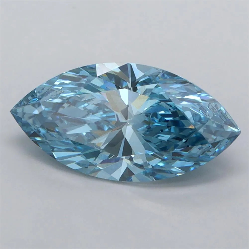 2.03ct Marquise Lab Grown Diamond (Colour Fancy Vivid Blue, Clarity VVS1, IGI Certified)