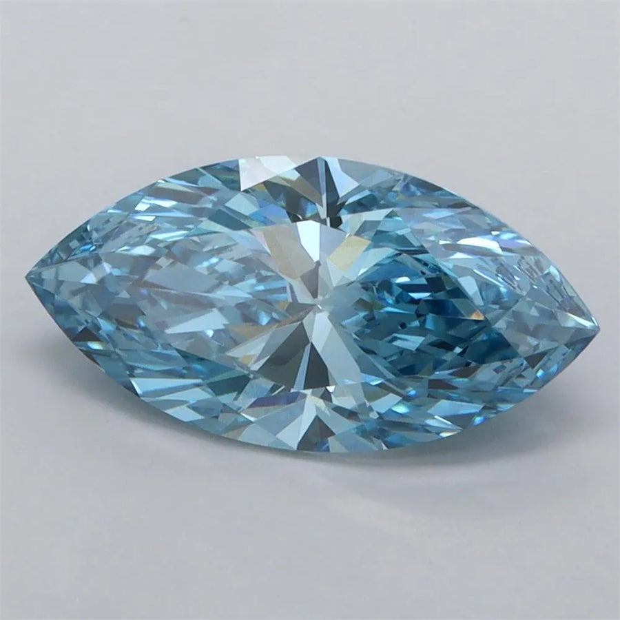 2.03ct Marquise Lab Grown Diamond (Colour Fancy Vivid Blue, Clarity VVS1, IGI Certified)