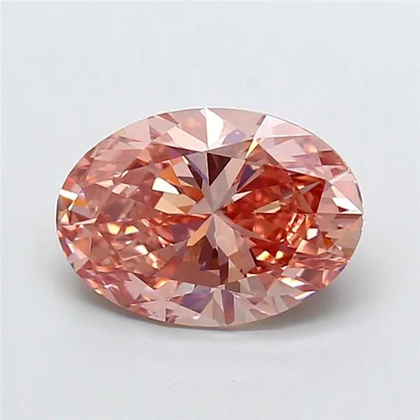 2.03ct Oval Lab Grown Diamond (Colour Fancy Intense Pinkish Brown, Clarity VVS2, IGI Certified)