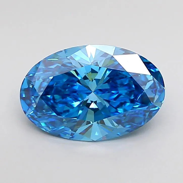 2.03ct Oval Lab Grown Diamond (Colour Fancy Vivid Blue, Clarity VS1, IGI Certified)