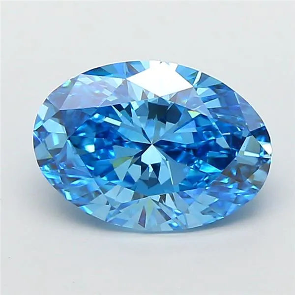 2.03ct Oval Lab Grown Diamond (Colour Fancy Vivid Blue, Clarity VVS2, IGI Certified)