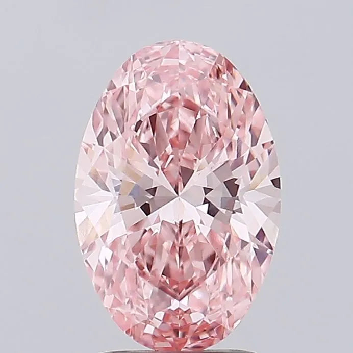 2.03ct Oval Lab Grown Diamond (Colour Fancy Vivid Pink, Clarity VVS2, IGI Certified)