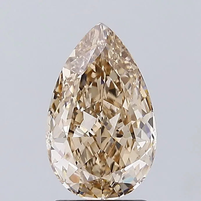2.03ct Pear Lab Grown Diamond (Colour Fancy Light Brown, Clarity VS1, IGI Certified)