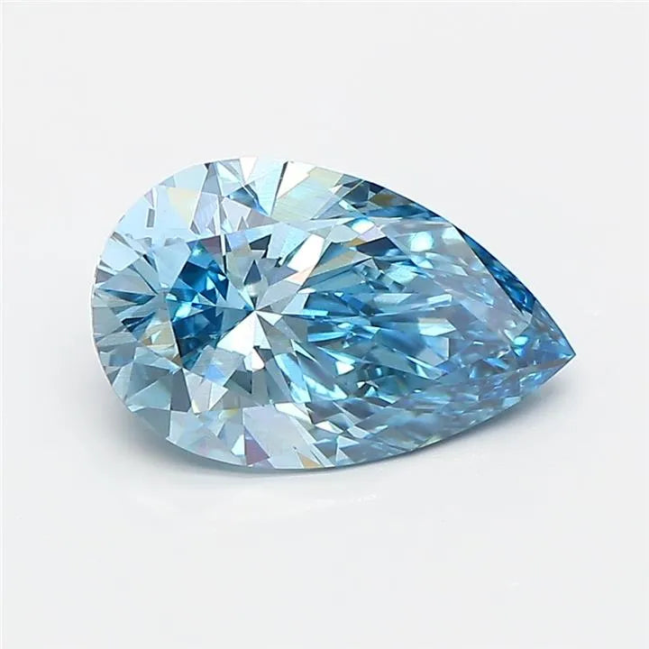2.03ct Pear Lab Grown Diamond (Colour Fancy Vivid Blue, Clarity SI1, IGI Certified)