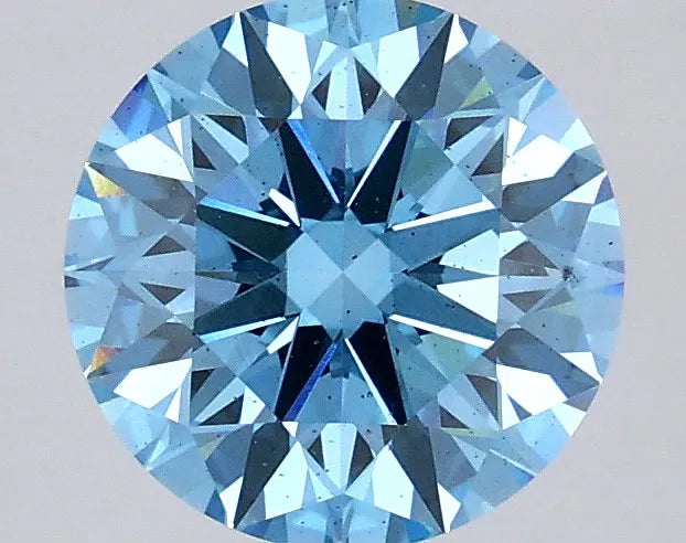 2.03ct Round Lab Grown Diamond (Colour Fancy Vivid Blue, Clarity SI1, Cut ID, IGI Certified)