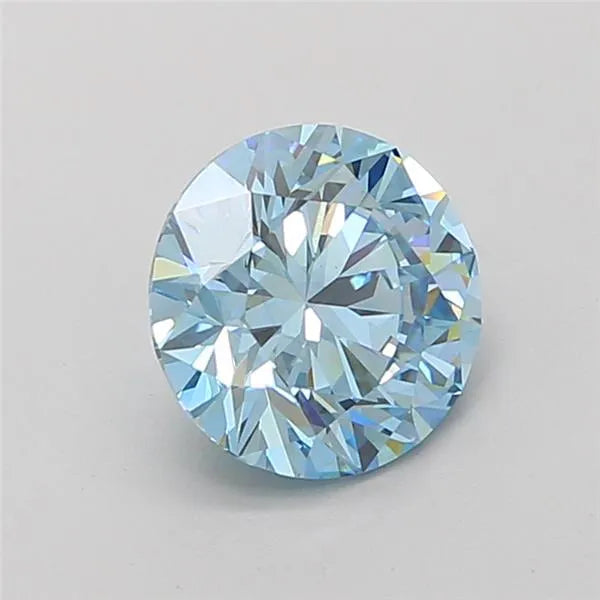 2.03ct Round Lab Grown Diamond (Colour Fancy Vivid Blue, Clarity VS2, Cut ID, IGI Certified)
