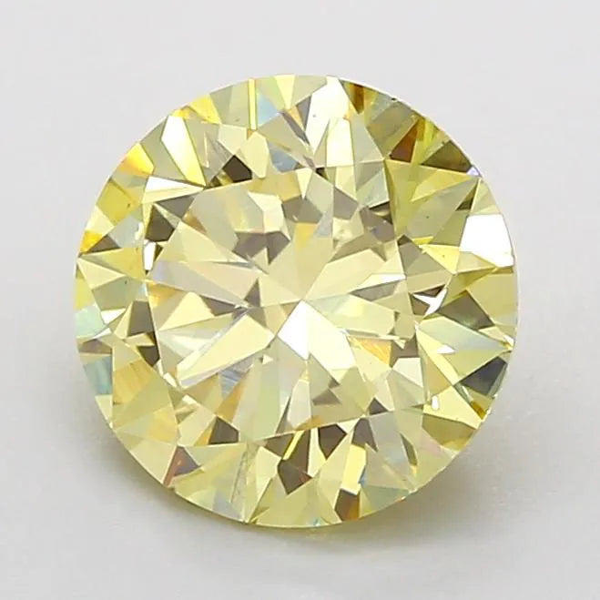 2.03ct Round Lab Grown Diamond (Colour Fancy Yellow, Clarity VS1, Cut EX, IGI Certified)