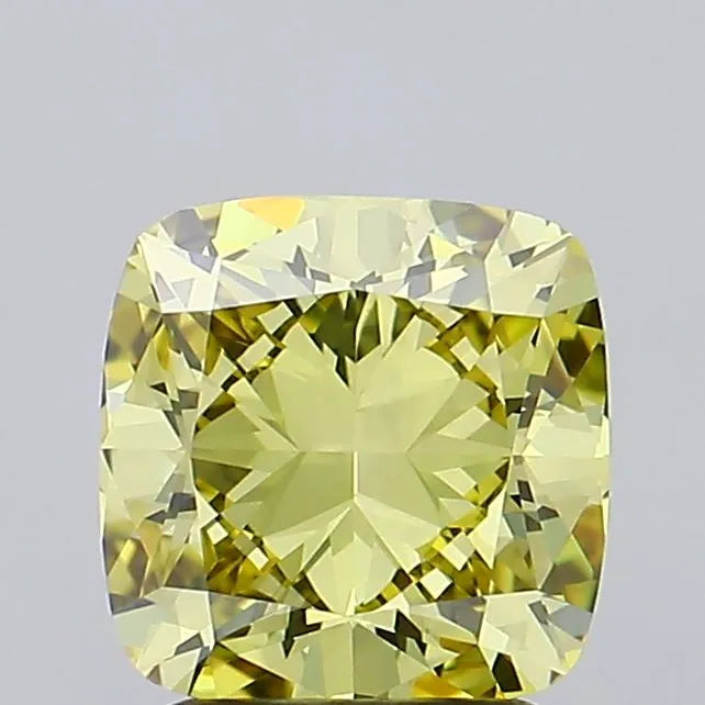 2.04ct Cushion brilliant Lab Grown Diamond (Colour Fancy Intense Yellow, Clarity IF, IGI Certified)