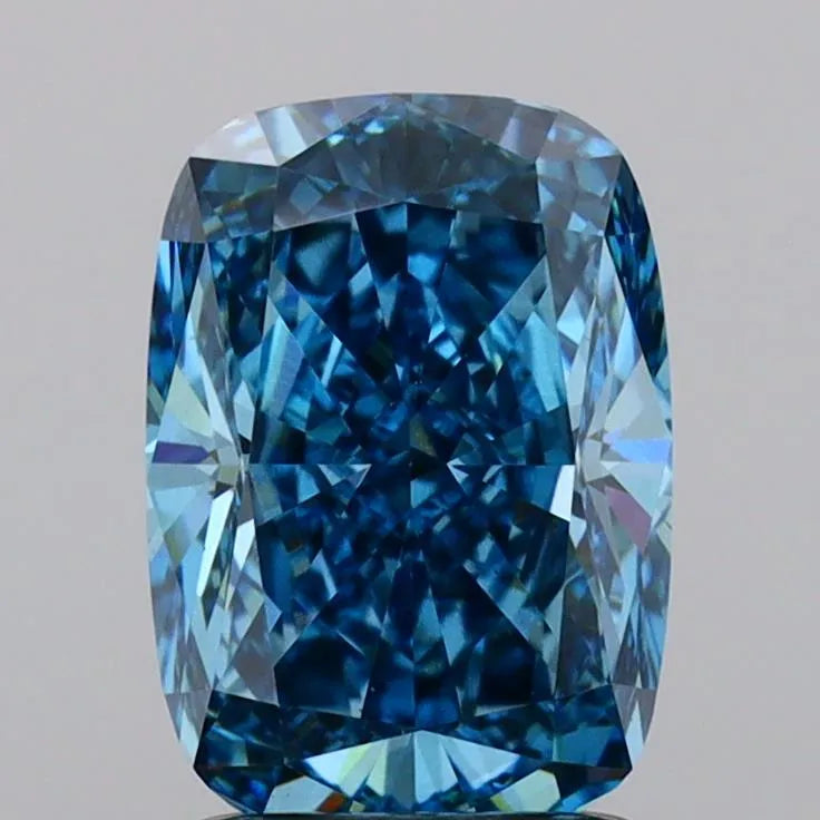 2.04ct Cushion brilliant Lab Grown Diamond (Colour Fancy Vivid Blue, Clarity VS2, IGI Certified)
