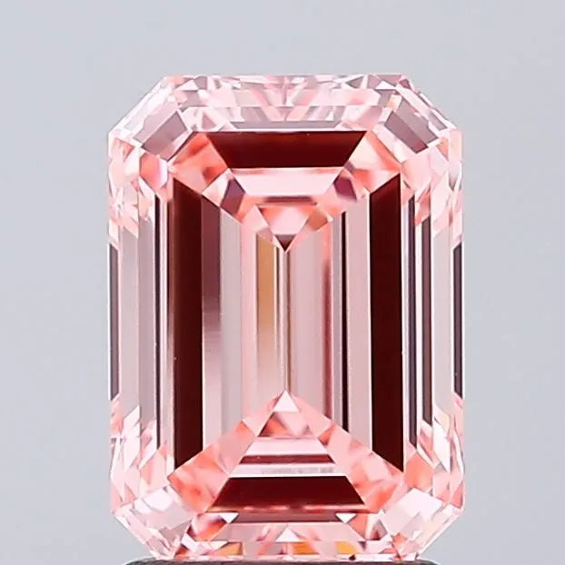 2.04ct Emerald Lab Grown Diamond (Colour Fancy Intense Orangey Pink, Clarity VVS2, IGI Certified)