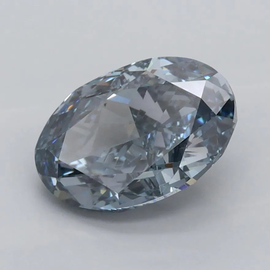 2.04ct Oval Lab Grown Diamond (Colour Fancy Intense Blue, Clarity VS1, IGI Certified)