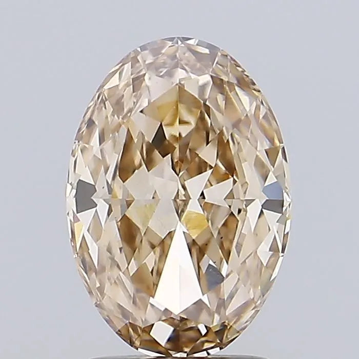 2.04ct Oval Lab Grown Diamond (Colour Fancy Light Brown, Clarity VS1, IGI Certified)