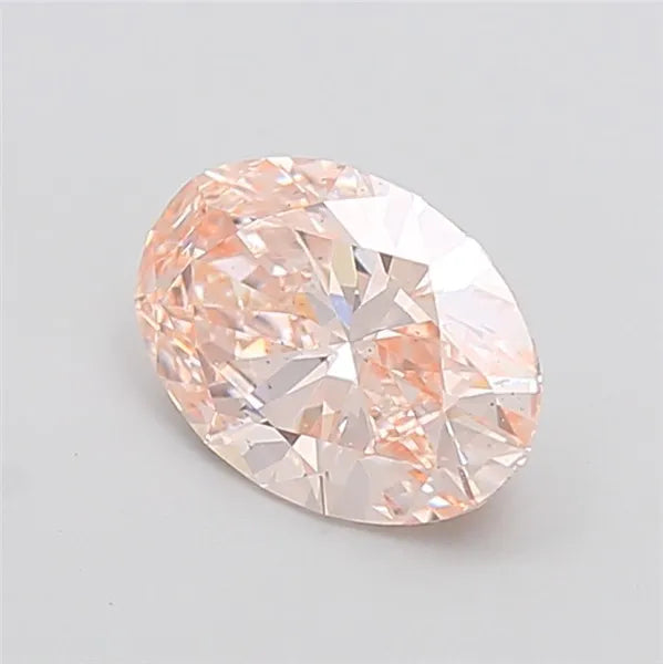2.04ct Oval Lab Grown Diamond (Colour Fancy Light Brown Pink, Clarity VS2, IGI Certified)