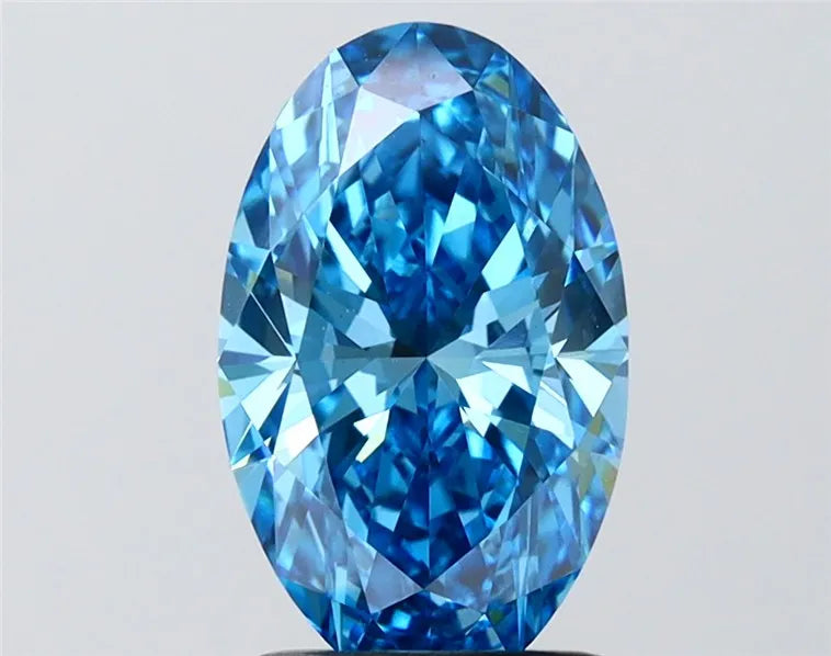 2.04ct Oval Lab Grown Diamond (Colour Fancy Vivid Blue, Clarity VVS2, IGI Certified)