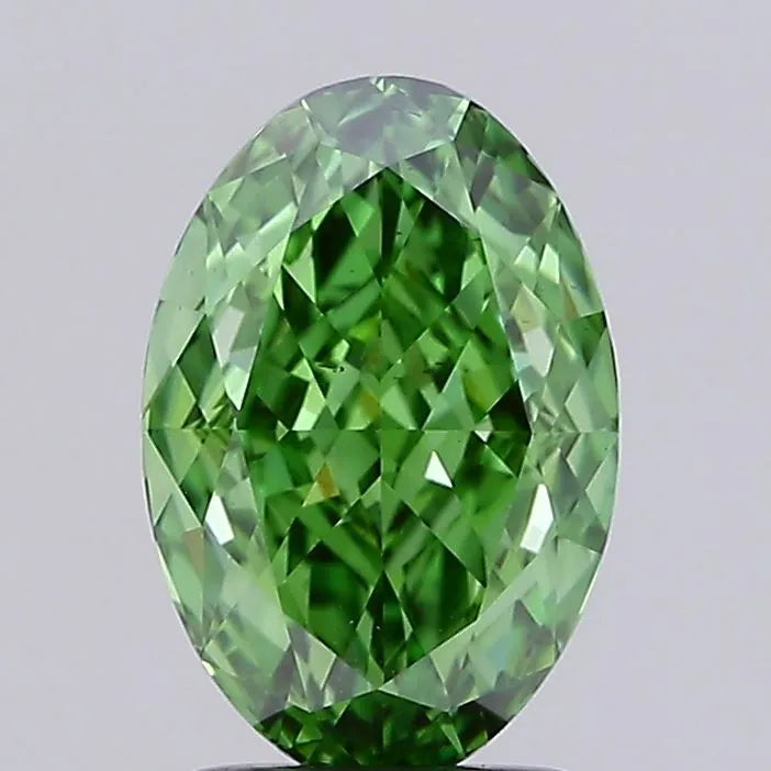 2.04ct Oval Lab Grown Diamond (Colour Fancy Vivid Green, Clarity VS2, IGI Certified)