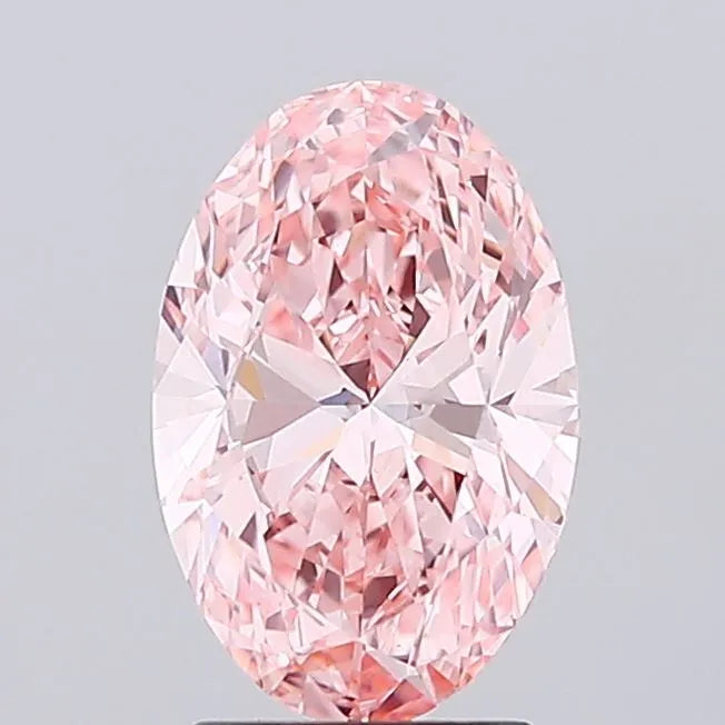 2.04ct Oval Lab Grown Diamond (Colour Fancy Vivid Pink, Clarity VVS2, IGI Certified)