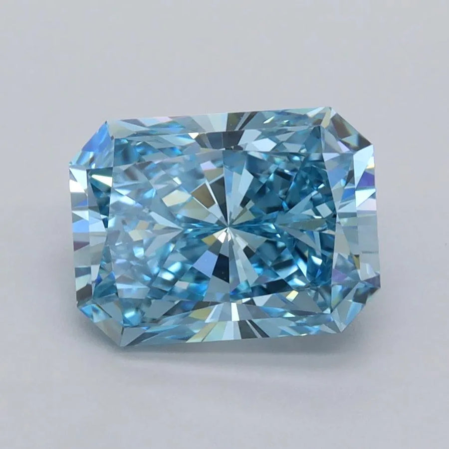 2.04ct Radiant Lab Grown Diamond (Colour Fancy Vivid Blue, Clarity VVS1, IGI Certified)