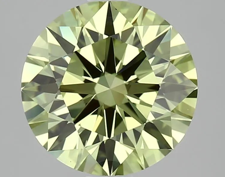 2.04ct Round Lab Grown Diamond (Colour Fancy Vivid Green, Clarity VVS1, Cut ID, IGI Certified)