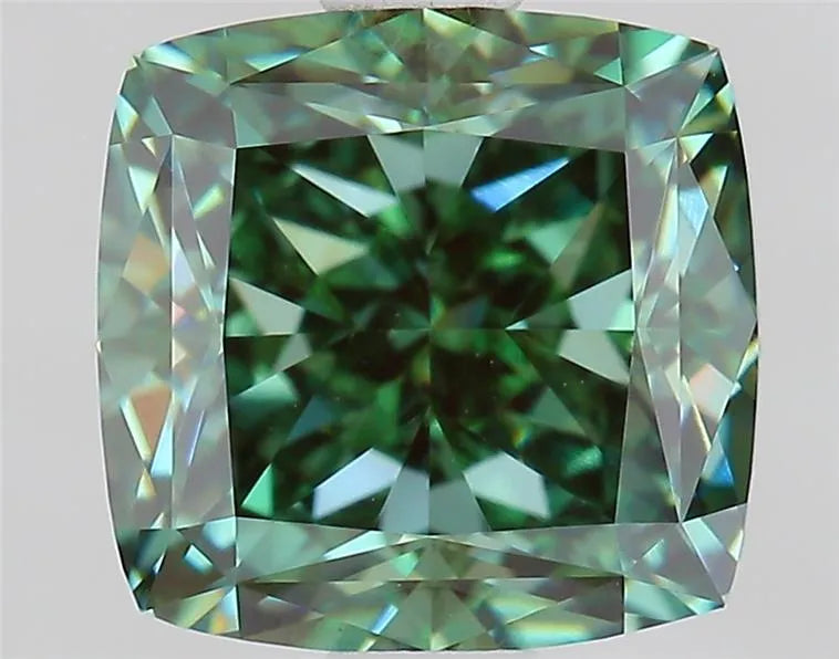 2.05ct Cushion modified Lab Grown Diamond (Colour Fancy Vivid Green, Clarity VVS2, IGI Certified)