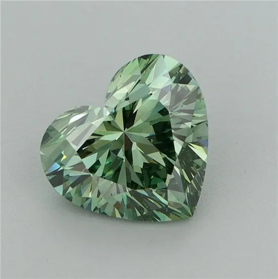 2.05ct Heart Lab Grown Diamond (Colour Fancy Vivid Green, Clarity VS1, IGI Certified)