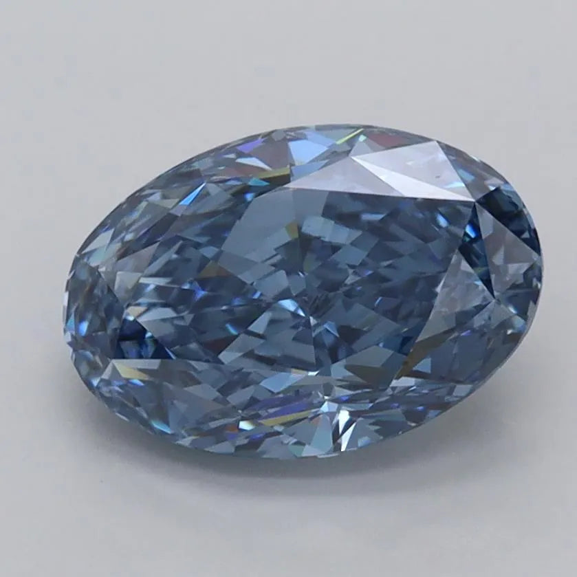 2.05ct Oval Lab Grown Diamond (Colour Fancy Vivid Blue, Clarity VVS1, IGI Certified)