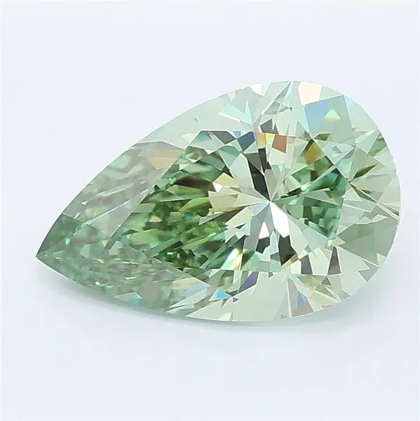 2.05ct Pear Lab Grown Diamond (Colour Fancy Vivid Green, Clarity VVS2, IGI Certified)