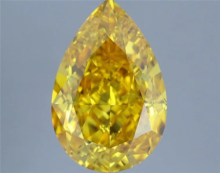 2.05ct Pear Lab Grown Diamond (Colour Fancy Vivid Yellow, Clarity VVS1, IGI Certified)