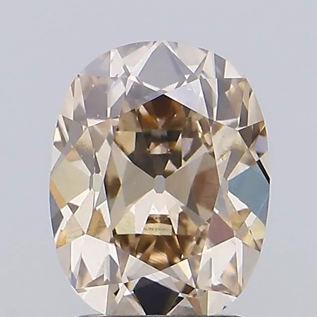 2.06ct Cushion brilliant Lab Grown Diamond (Colour Fancy Light Brown, Clarity VS1, IGI Certified)