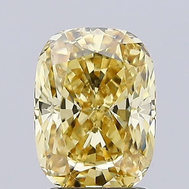 2.06ct Cushion modified Lab Grown Diamond (Colour Fancy Intense Yellow, Clarity VVS2, IGI Certified)