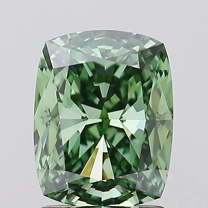 2.06ct Cushion modified Lab Grown Diamond (Colour Fancy Vivid Green, Clarity VVS1, IGI Certified)