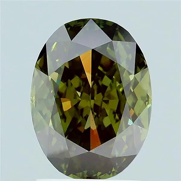 2.06ct Oval Lab Grown Diamond (Colour Fancy Deep Green, Clarity VS1, IGI Certified)