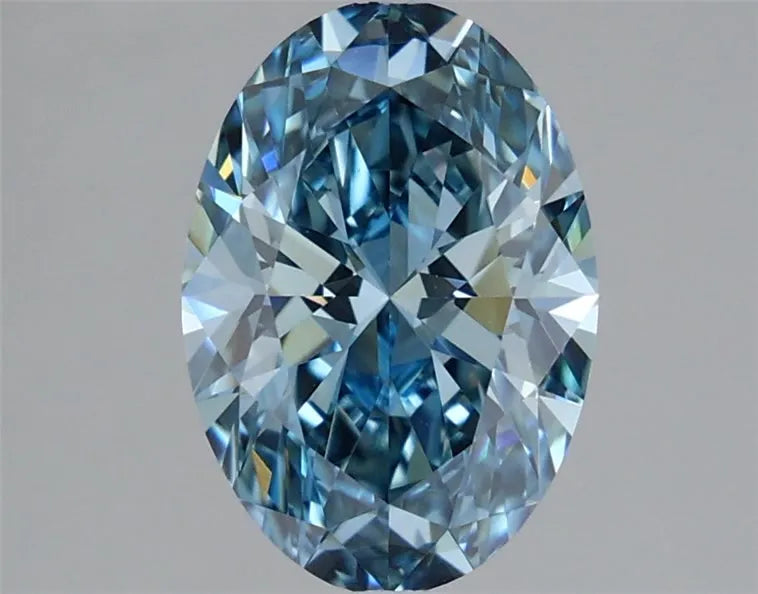 2.06ct Oval Lab Grown Diamond (Colour Fancy Vivid Blue, Clarity VVS2, IGI Certified)