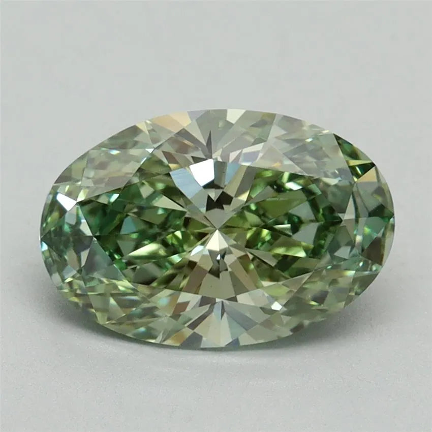 2.06ct Oval Lab Grown Diamond (Colour Fancy Vivid Green, Clarity VS1, IGI Certified)