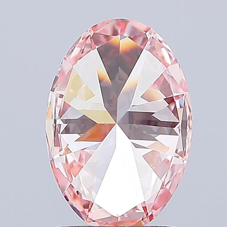 2.06ct Oval Lab Grown Diamond (Colour Fancy Vivid Pink, Clarity VVS2, IGI Certified)
