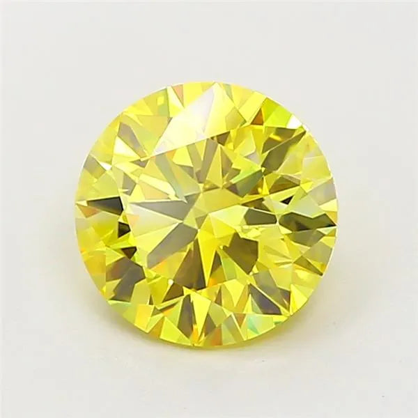 2.06ct Round Lab Grown Diamond (Colour Fancy Vivid Yellow, Clarity VVS1, Cut EX, IGI Certified)